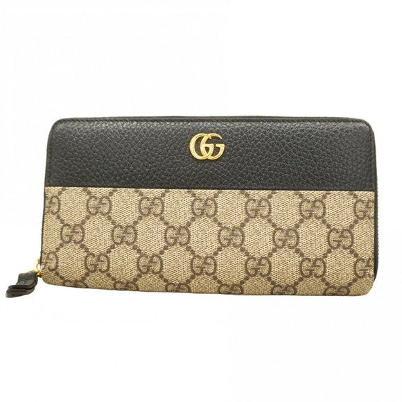 GUCCI Black Coated Canvas GG Marmont Wallet - Picture 1 of 10